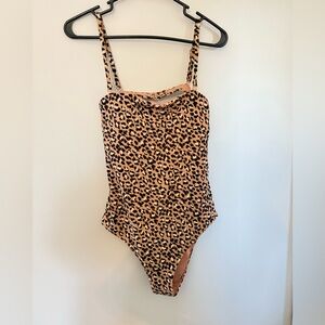 Aerie cheetah animal print one piece cheeky swimsuit size medium